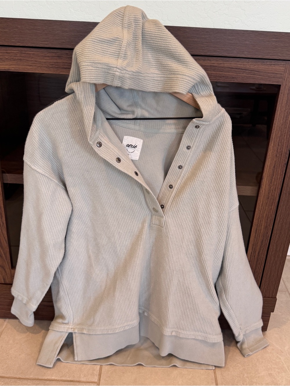 Aerie Oversized Pullover Hoodie Sweater Mint Green
